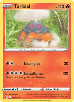 Carta Torkoal de la expansión Origen Perdido, número 023/196