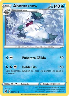 Carta Abomasnow de la expansión Origen Perdido, número 043/196