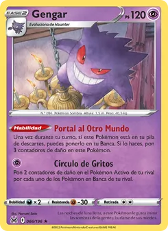 Carta Gengar de la expansión Origen Perdido, número 066/196