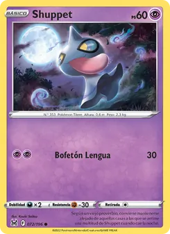 Carta Shuppet de la expansión Origen Perdido, número 072/196