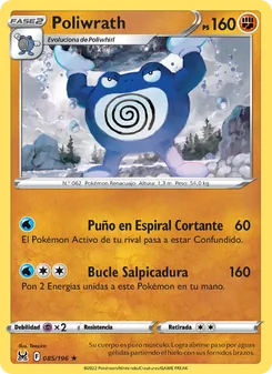 Carta Poliwrath de la expansión Origen Perdido, número 085/196