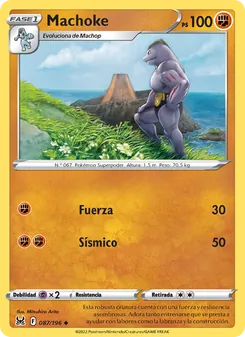 Carta Machoke de la expansión Origen Perdido, número 087/196