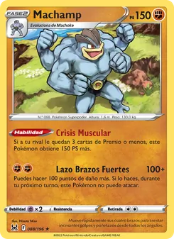 Carta Machamp de la expansión Origen Perdido, número 088/196