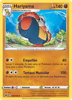 Carta Hariyama de la expansión Origen Perdido, número 098/196
