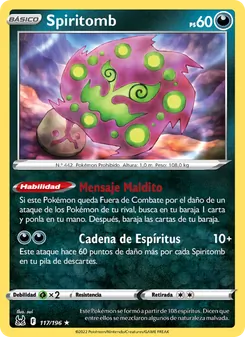 Carta Spiritomb de la expansión Origen Perdido, número 117/196