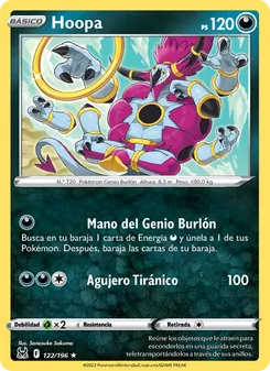 Carta Hoopa de la expansión Origen Perdido, número 122/196