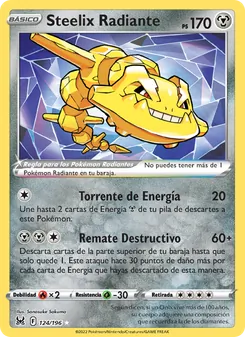 Carta Steelix Radiante de la expansión Origen Perdido, número 124/196