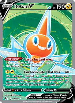 Carta Rotom V de la expansión Origen Perdido, número 176/196