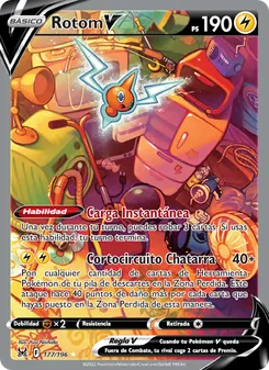 Carta Rotom V de la expansión Origen Perdido, número 177/196