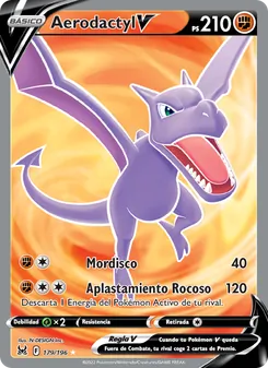 Carta Aerodactyl V de la expansión Origen Perdido, número 179/196