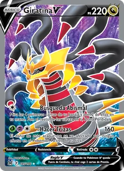 Carta Giratina V de la expansión Origen Perdido, número 185/196