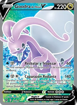 Carta Goodra de Hisui V de la expansión Origen Perdido, número 187/196
