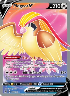 Carta Pidgeot V de la expansión Origen Perdido, número 188/196