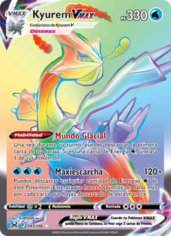 Carta Kyurem VMAX de la expansión Origen Perdido, número 197/196