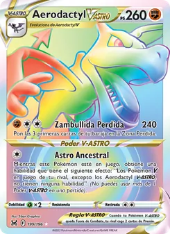 Carta Aerodactyl V-ASTRO de la expansión Origen Perdido, número 199/196
