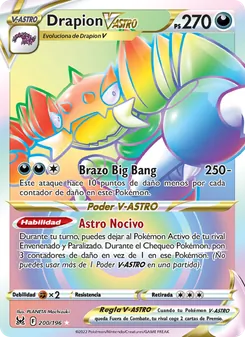 Carta Drapion V-ASTRO de la expansión Origen Perdido, número 200/196