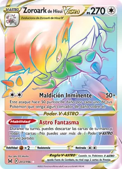 Carta Zoroark de Hisui V-ASTRO de la expansión Origen Perdido, número 203/196