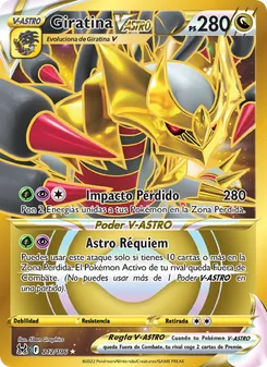 Carta Giratina V-ASTRO de la expansión Origen Perdido, número 212/196