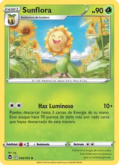 Carta Sunflora de la expansión Tempestad Plateada, número 006/195