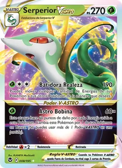 Carta Serperior V-ASTRO de la expansión Tempestad Plateada, número 008/195