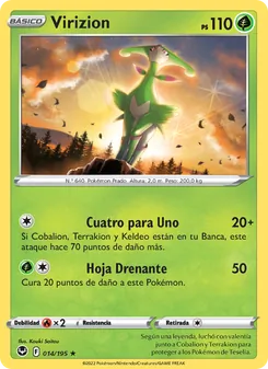 Carta Virizion de la expansión Tempestad Plateada, número 014/195