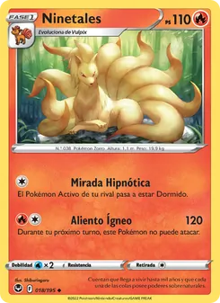 Carta Ninetales de la expansión Tempestad Plateada, número 018/195