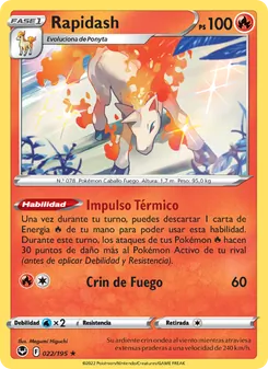 Carta Rapidash de la expansión Tempestad Plateada, número 022/195