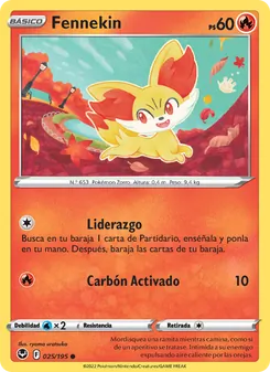 Carta Fennekin de la expansión Tempestad Plateada, número 025/195