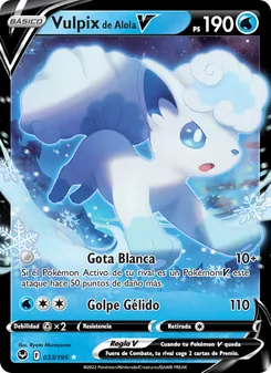 Carta Vulpix de Alola V de la expansión Tempestad Plateada, número 033/195