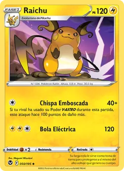 Carta Raichu de la expansión Tempestad Plateada, número 050/195