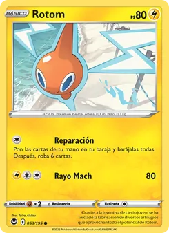 Carta Rotom de la expansión Tempestad Plateada, número 053/195