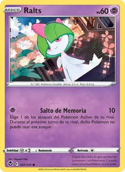 Carta Ralts de la expansión Tempestad Plateada, número 067/195