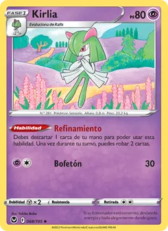 Carta Kirlia de la expansión Tempestad Plateada, número 068/195