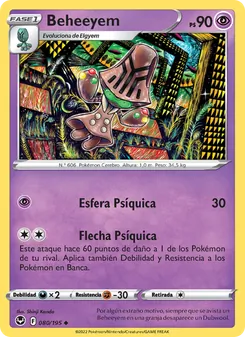 Carta Beheeyem de la expansión Tempestad Plateada, número 080/195