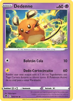Carta Dedenne de la expansión Tempestad Plateada, número 085/195