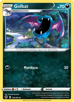 Carta Golbat de la expansión Tempestad Plateada, número 104/195