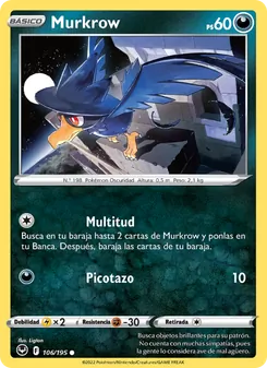 Carta Murkrow de la expansión Tempestad Plateada, número 106/195