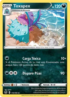 Carta Toxapex de la expansión Tempestad Plateada, número 115/195