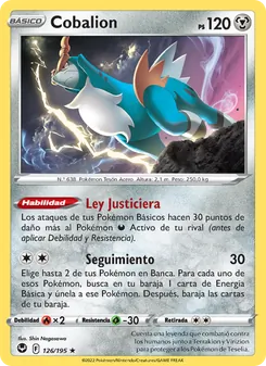 Carta Cobalion de la expansión Tempestad Plateada, número 126/195