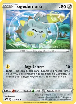 Carta Togedemaru de la expansión Tempestad Plateada, número 127/195