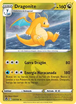 Carta Dragonite de la expansión Tempestad Plateada, número 131/195