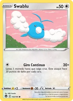 Carta Swablu de la expansión Tempestad Plateada, número 142/195