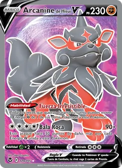 Carta Arcanine de Hisui V de la expansión Tempestad Plateada, número 179/195