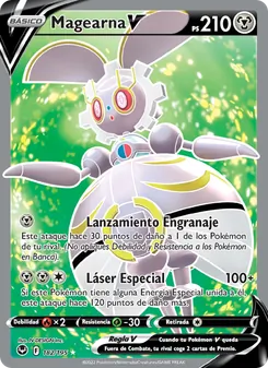 Carta Magearna V de la expansión Tempestad Plateada, número 182/195