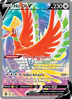 Carta Ho-Oh V de la expansión Tempestad Plateada, número 187/195