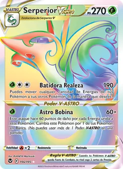 Carta Serperior V-ASTRO de la expansión Tempestad Plateada, número 196/195