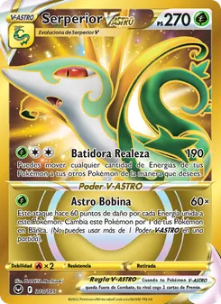 Carta Serperior V-ASTRO de la expansión Tempestad Plateada, número 210/195