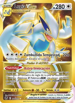 Carta Lugia V-ASTRO de la expansión Tempestad Plateada, número 211/195