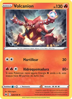 Carta Volcanion de la expansión Cenit Supremo, número 026/159