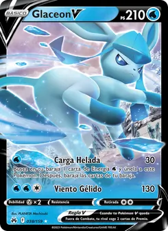Carta Glaceon V de la expansión Cenit Supremo, número 038/159